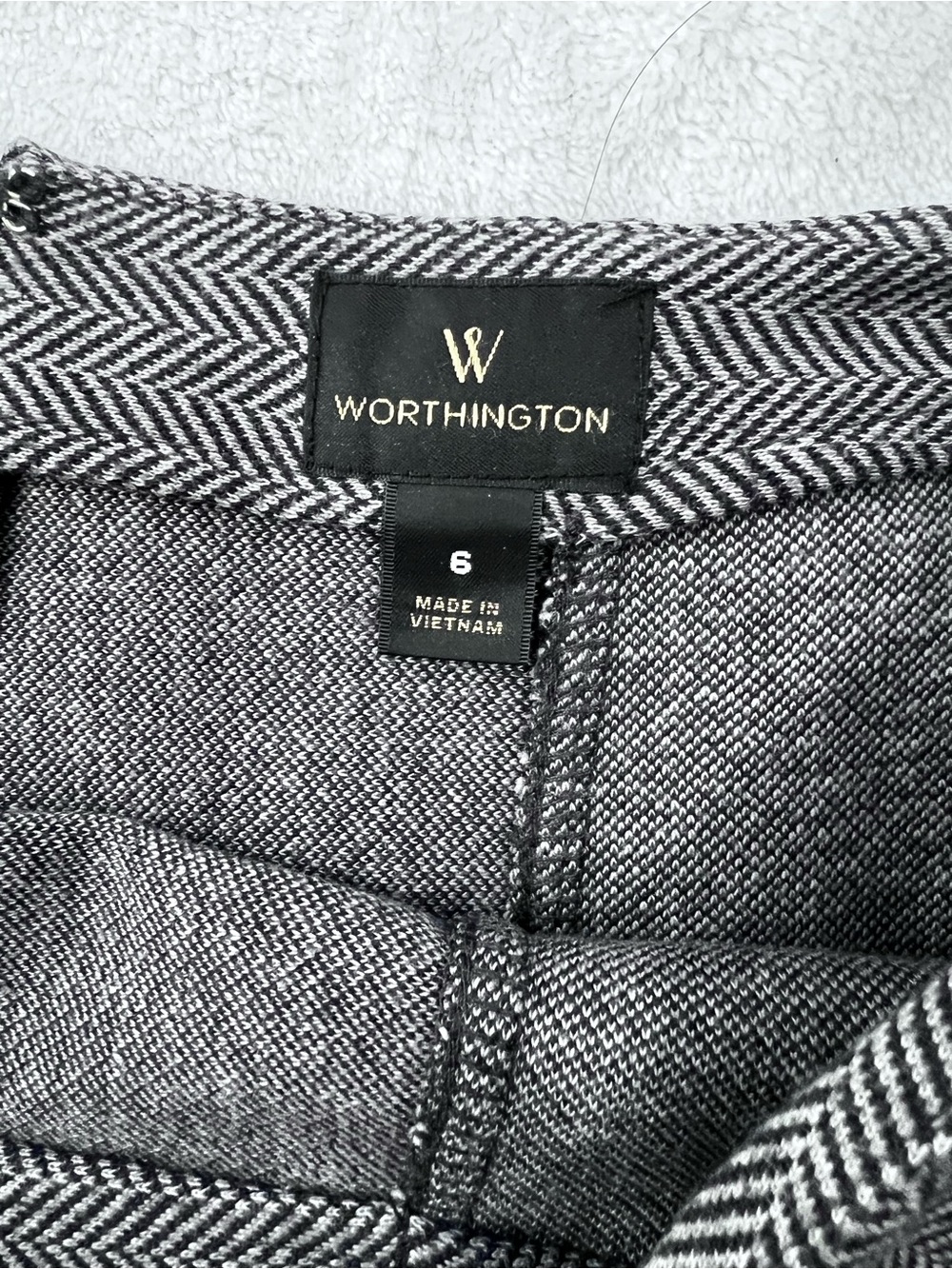 Worthington Black Top with Gray A-Line Skirt - Picture 2 of 4